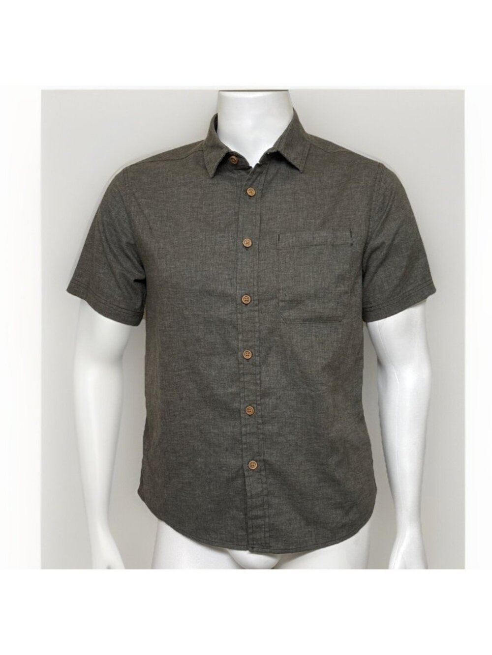 Sitka Gear Shirt Mens M Olive Short Sleeve Button Up Hemp Flex Chambray Ambary